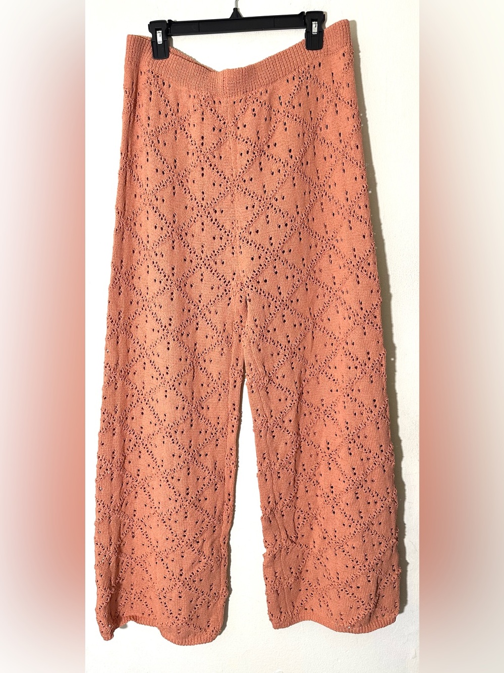 CUPSHE Crochet High-Waist Wide-Leg Pants - Rust Sz XL - Picture 2 of 10